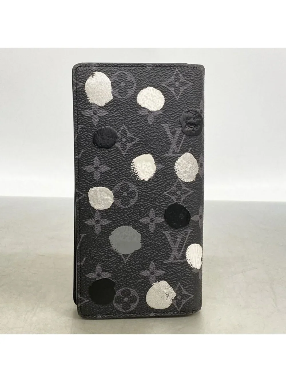Louis Vuitton Wallet Monogram Eclipse Yayoi Kusama Portefeuille Brazza Black